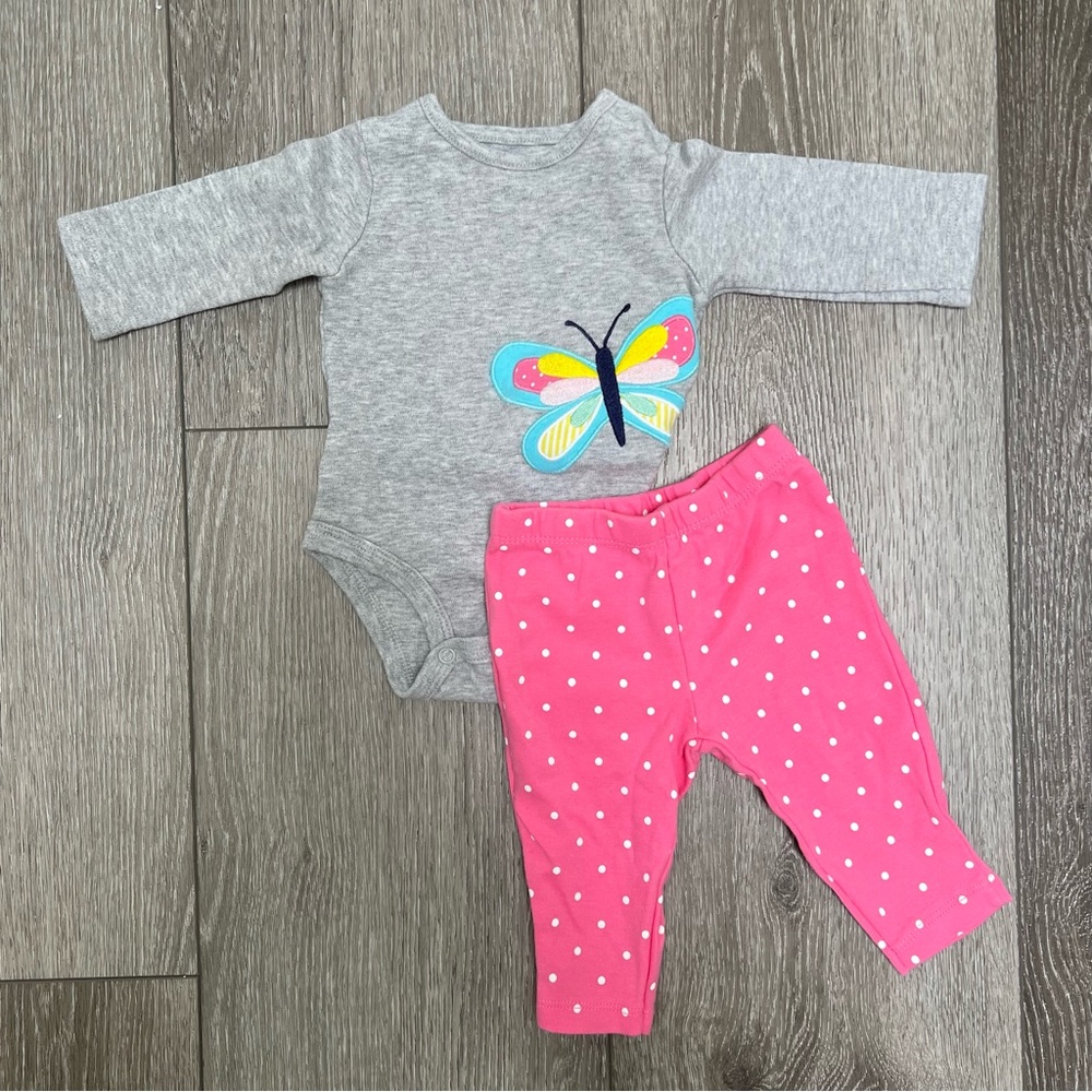 CARTERS 2PC LONG SLEEVE BODYSUIT PANTS OUTFIT 3MO